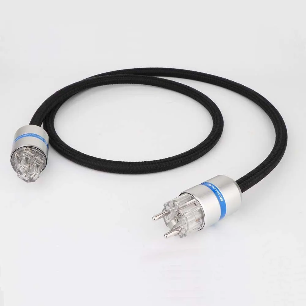 

Monosaudio Hi-Performence Hifi Audio Power Cable Power Cord with Rhodium Plated EU/US Plug