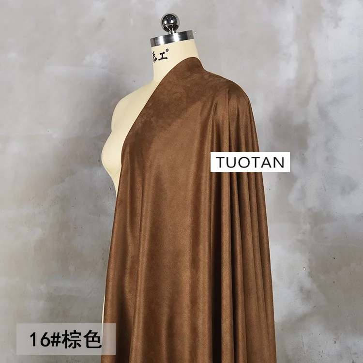 brown handmade DIY cloth for clothing soft frosted imitation leather velvet suede deerskin velvet fabric