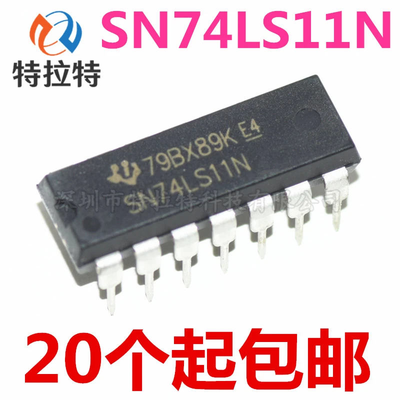 10pcs/lot SN74LS11N DIP-14 74LS11N 74LS11 TRIPLE 3-INPUT AND GATE IC