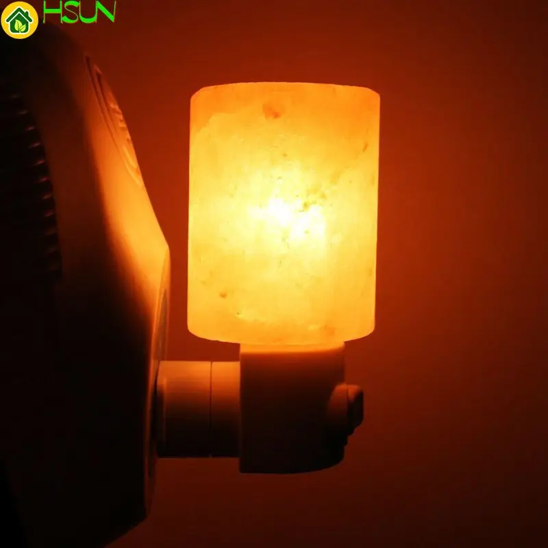 Mini lampe au sel en cristal naturel, veilleuse rotative sculptée à la main, purificateur d'air, prise ue Us Uk pour chambre à coucher