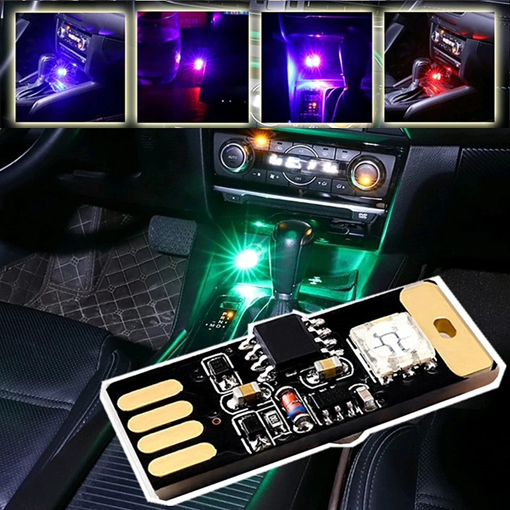 

Car Atmosphere Light Music Light with USB Wireless Touch and Sound Control Multiple Modes Auto Interior Decorative Lamp 7 Colors