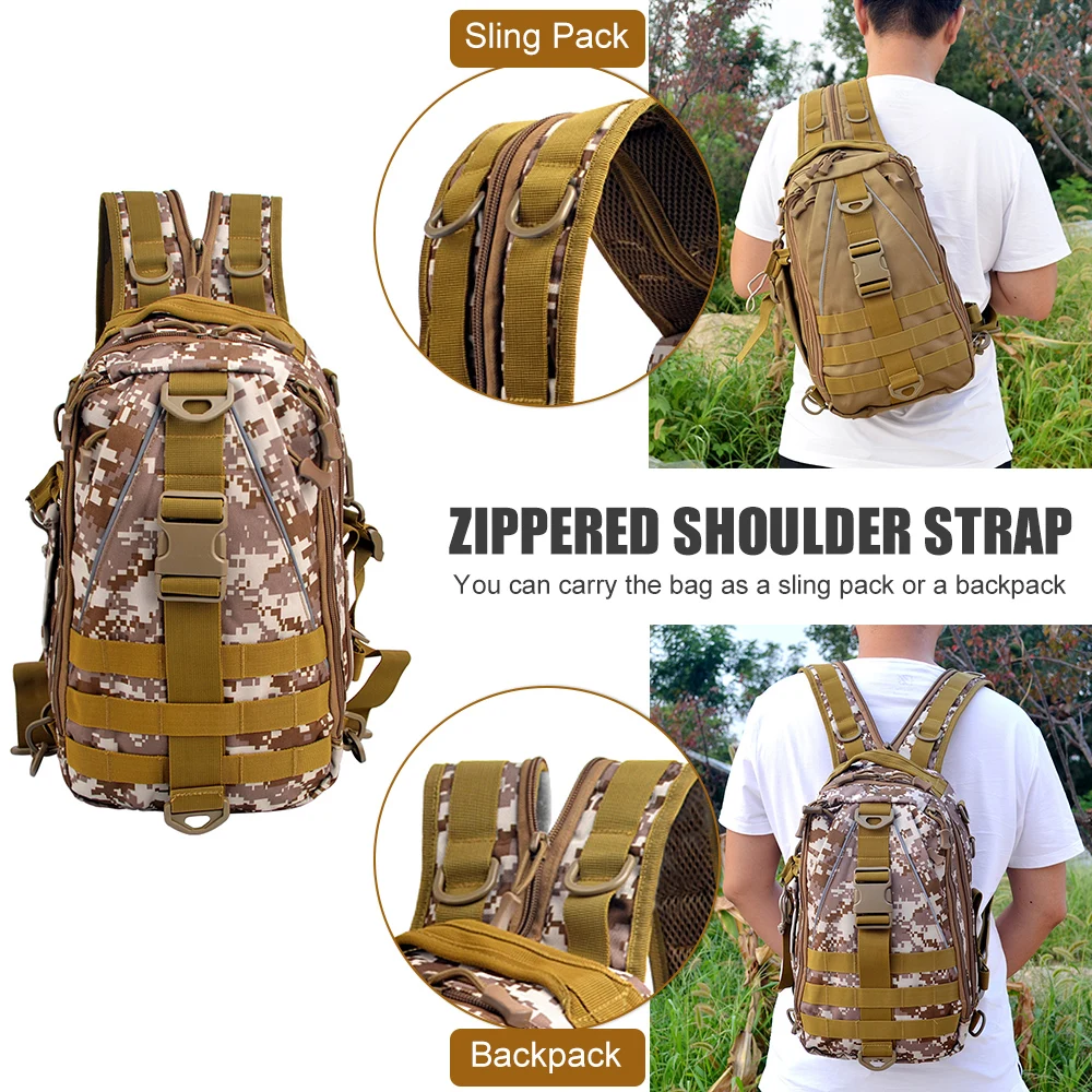 Hot Sports Men Tactical Hiking Backpack Outdoor Chest Bag Waerproof Fishing Shoulder Sling Climbing Camping Travel Bags