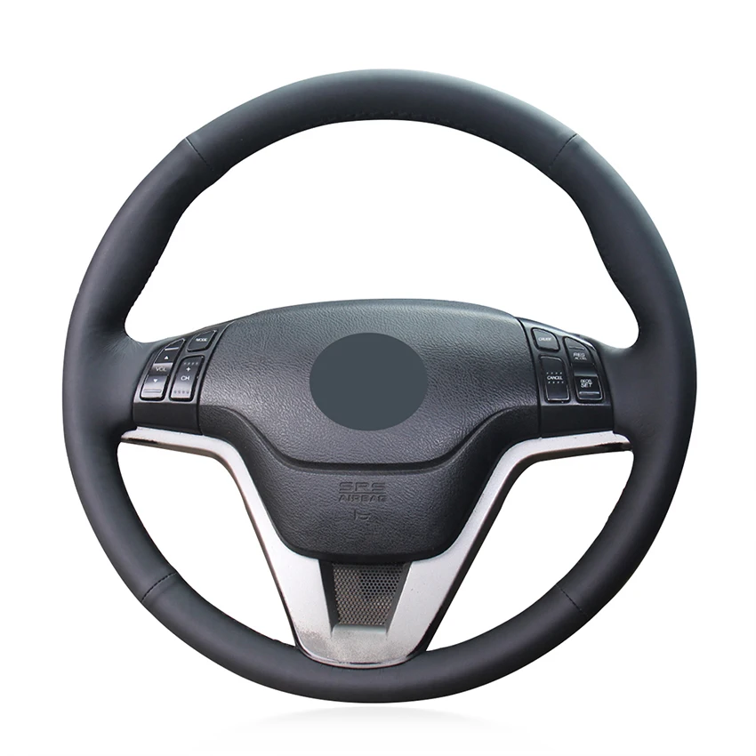 Hand-stitched Black Leather Car Steering Wheel Cover for Honda CR-V CRV 2007 2008 2009 2010 2011