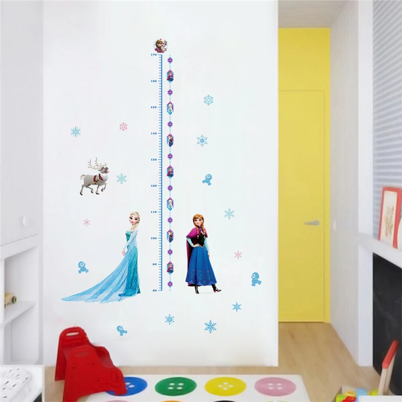 Frozen Height Measure Wall Sticker For Kids Rooms Princess Children Growth Chart Ruler Cartoon Elsa Anna Gauge Home Decor Decal