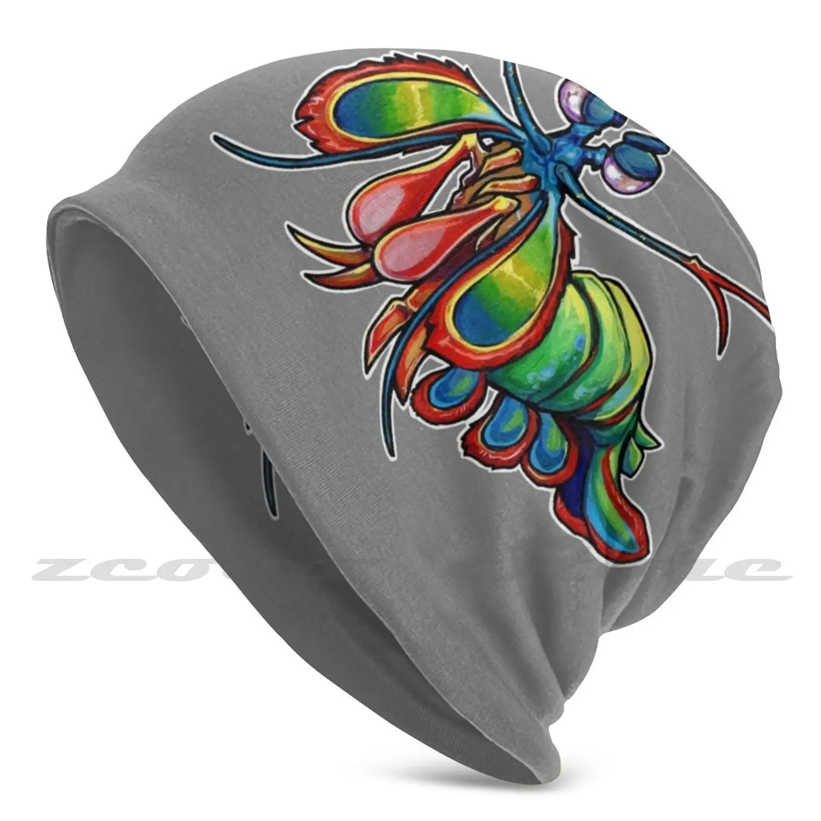 Mantis Shrimp Of Doom Diy Pullover Cap Knit Hat Plus Size Keep Warm Elastic Soft Mantis Shrimp Peacock Mantis Shrimp Shrimp