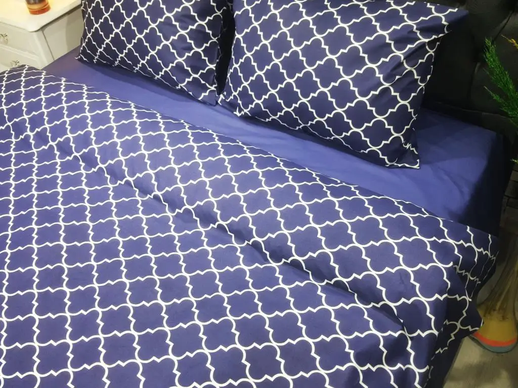 Çeyizdiyarı Locket Double Personality Duvet cover set Navy Blue