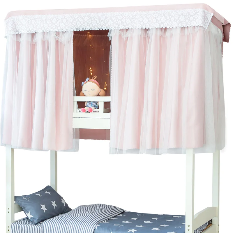 

Girl Heart Dormitory Bed Curtain Yarn Thickening Shading Upper and Lower Laying Nordic Mosquito Net Student Dormitory