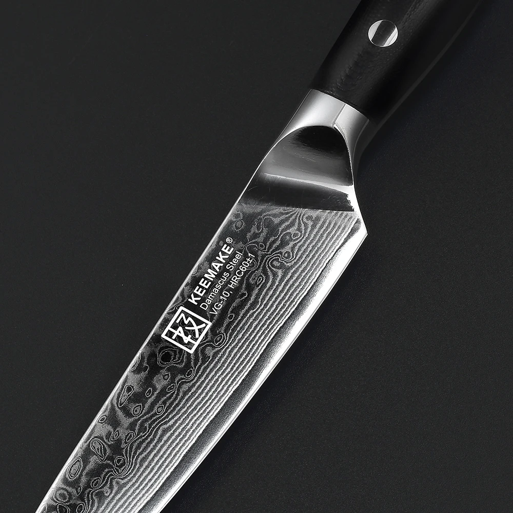 KEEMAKE Utility Paring Knives VG10 Core High Carbon Damascus Steel Vegetables Fruit Slicing Cutlery Kitchen Good Helper