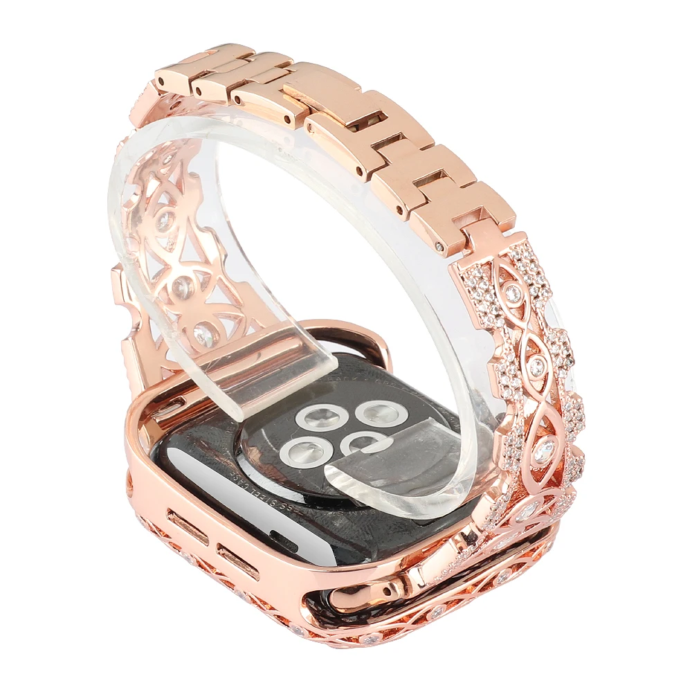 Luxury Diamond strap for Apple watch band 40mm 38mm 6/5/4/3/2/1 iwatch band 40 mm 38 mm 42mm 44mm stainless steel bracelet