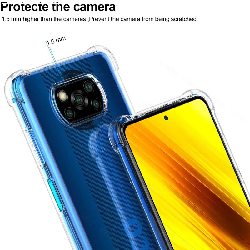 Poco X3 Phone Case Anti-fall Soft TPU Case for Xiaomi PocoX3 NFC Transparent Soft Little X3 Pocophonex3 X 3 X3nfc Back Cases