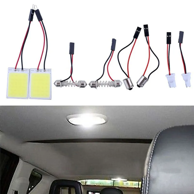 High Bright Long Lifespan Panel Light For Car 24COB LED Low Consumption Interior Door Trunk Map Dome Light HID White#266423