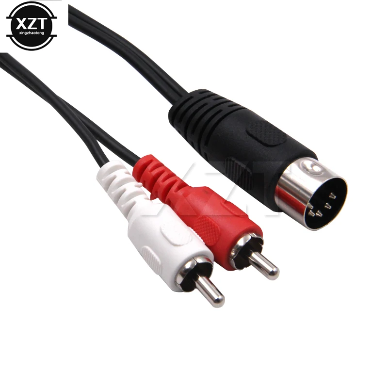 5-Pin DIN męski kabel MIDI do 2 podwójne złącze męskie RCA Adapter 0.5m/1.5m 5pin 2RCA przewód Audio dla Naim Quad System Stereo głośnik