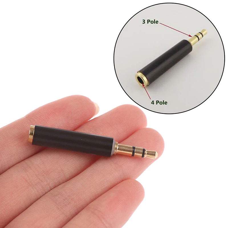 1pcs 3.5mm Stereo 3 Pole Male to 4 Pole 3 Ring Female Audio Adapter Converter