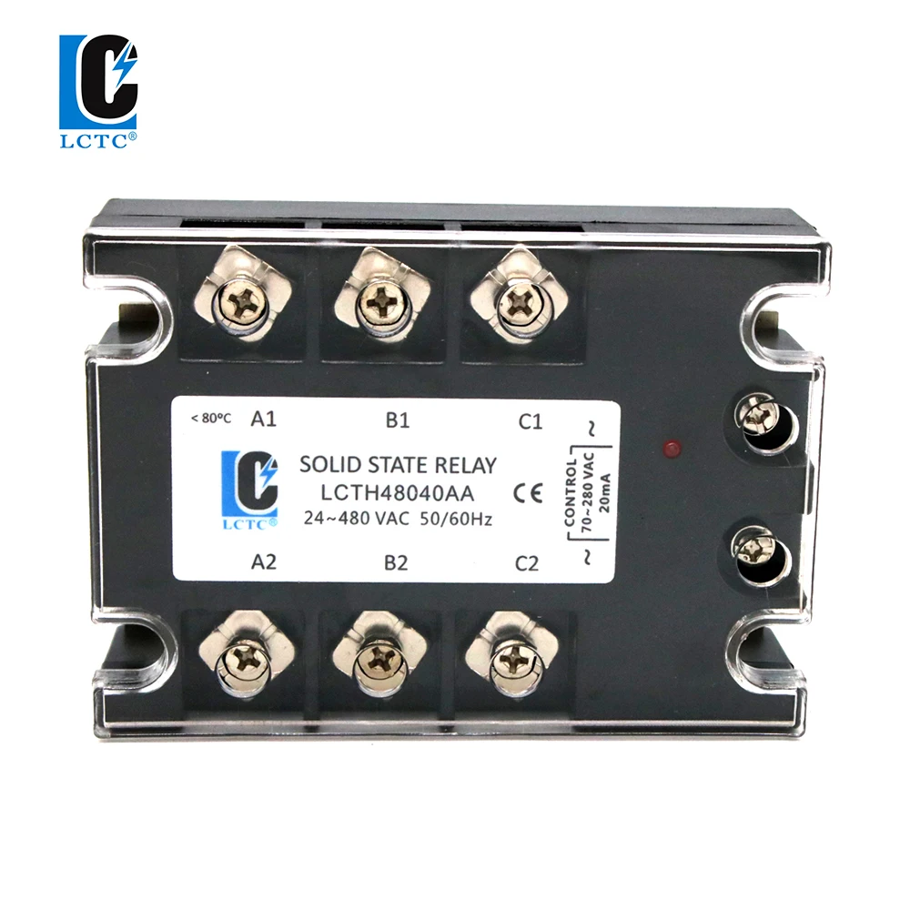 LC 3 Phase SSR 10AA 25AA 40AA 60AA 80AA 100AA 120AA 70-280V Control 24-480V AC Three Phase Solid State Relay AC-AC Free shipping