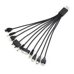 Multi Line Pin Charger 10 in 1 Universal USB Cable Phone Mobiles Adapter Lead for iPhone