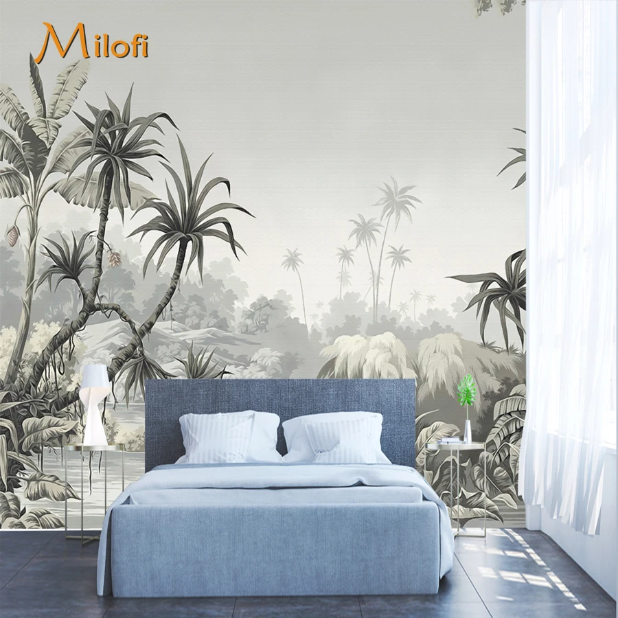 Milofi Custom Photo wall paper Tropical Rainforest Plant Forest Large Mural Wallpaper For Living Room sofa bedroom decoration