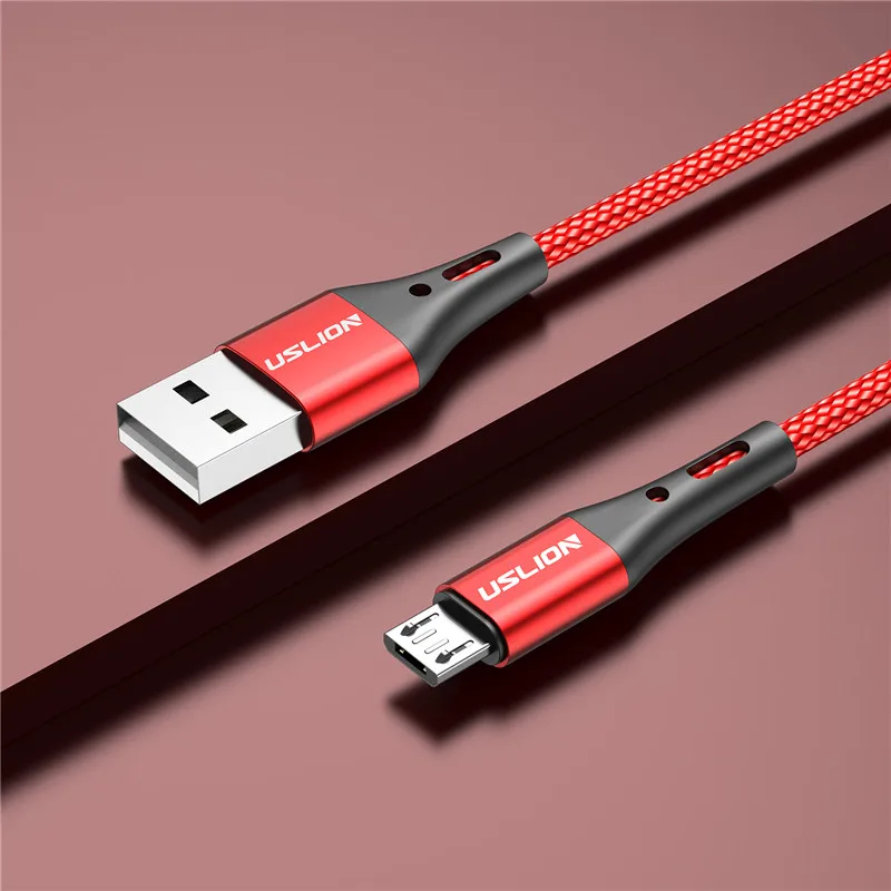 USLION 3A Micro USB Kabel Snel Opladen voor Samsung Xiaomi Huawei Realme OPPO Android Mobiele Telefoon USB Data Wire Cord 0.5/1/2/3M