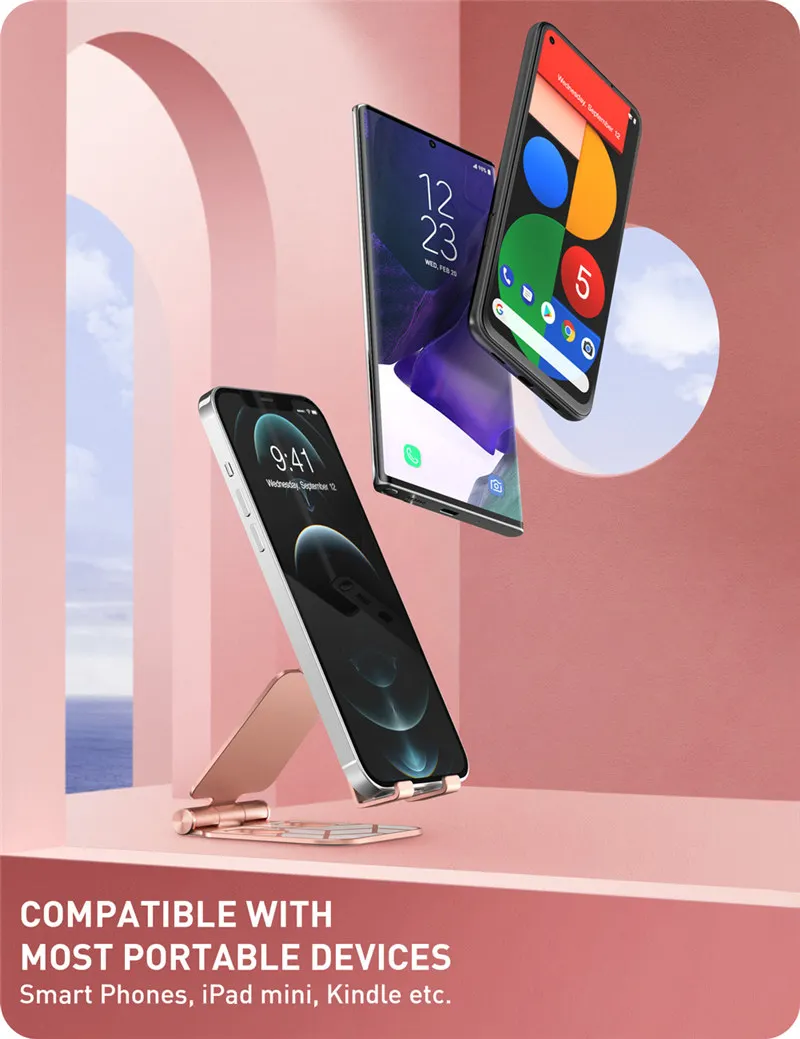 Adjustable Cell Phone Stand Holder I-Blason Phone Dock Multi Angle Compatible with Smart Phone For iPhone For Android Smartphone
