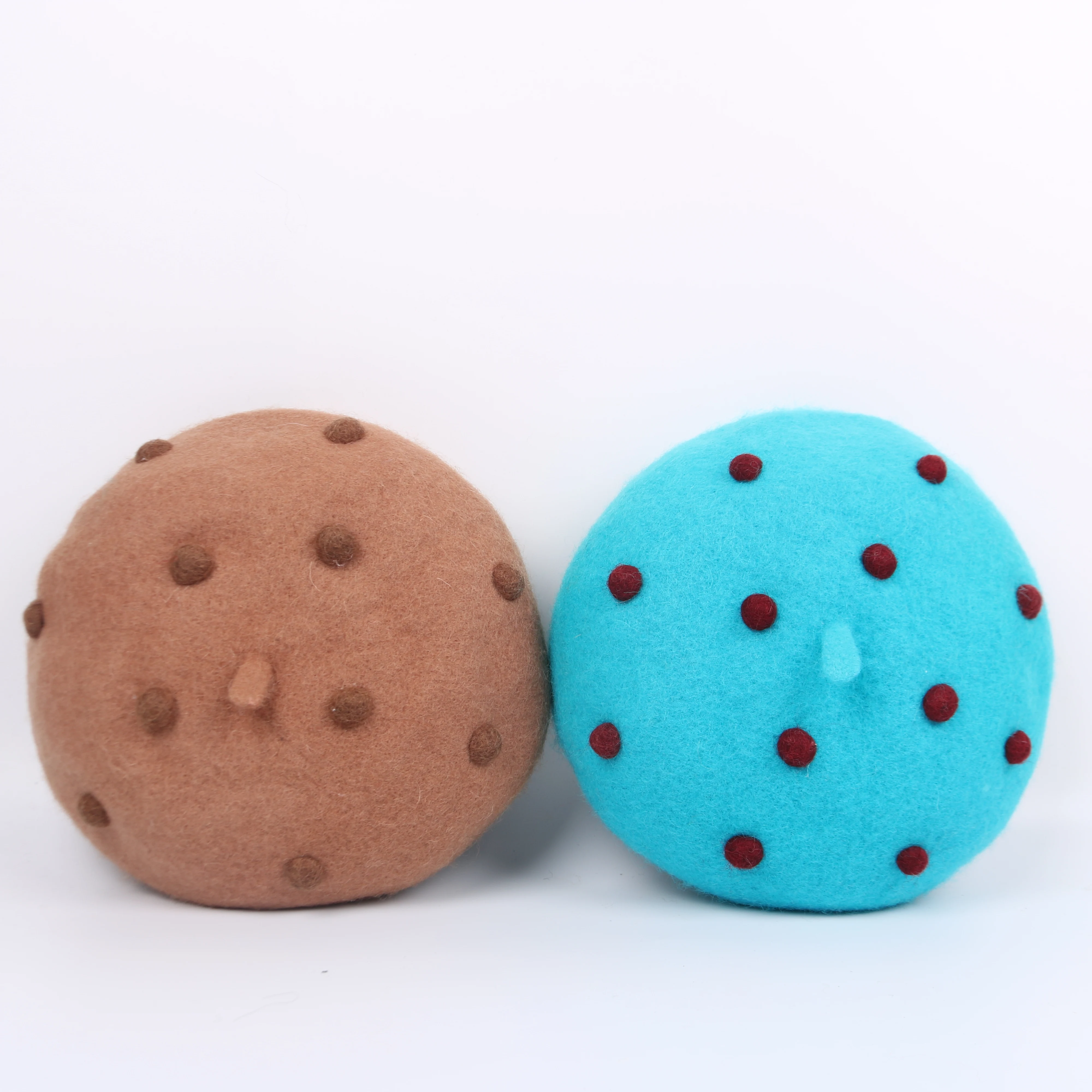 2021 Parent-child Japanese Girl Kawaii Polka Dot Beret Winter Wool Warm Painter Hat Handmade Woolen Hat Zachte Baret