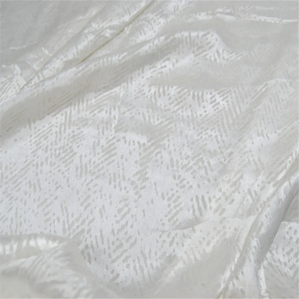 Luxury Silk Smooth Soft Silk Burn Out Fabric Opal 16mm White Grid Natural White Sexy for Summer Spring Skirt  Scarves