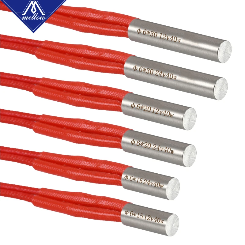 Mellow Drukarka 3D 6*15MM 6*20MM 6*30MM 12V/24V 40W Wkład grzejny do Sidewinder X1 SW-1 Ender 3 J-Head HOTEND Volcano MK8 MK9 — zdjęcie produktu 6