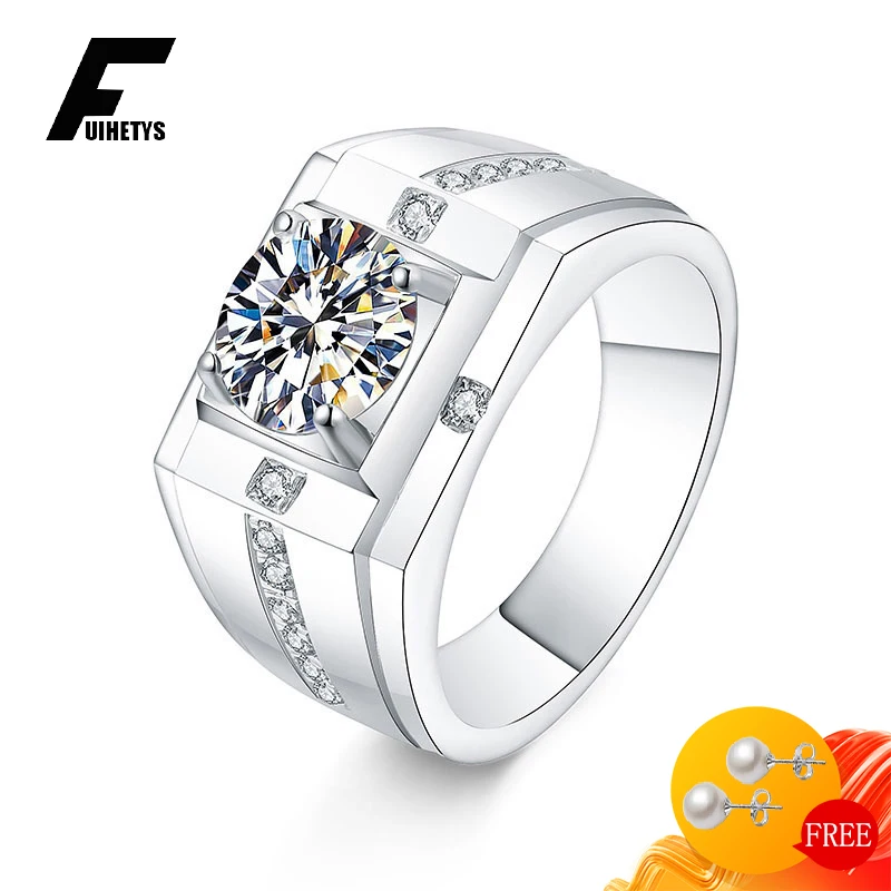 Fashion Men Rings 925 Silver Jewelry with Zircon Gemstones Open Finger Ring for Wedding Engagement Component 2020 New Arrival