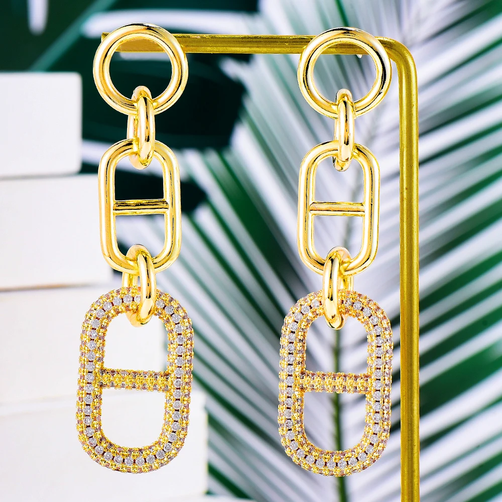 

Missvikki Hip Hop Big Trendy Earrings For Women Wedding Geometric Drop Earring Brincos Female DIY Fashion Jewelry Gift 2022 New