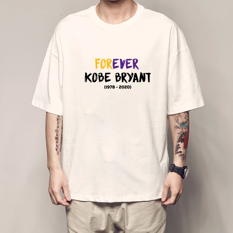 2024 KobeBryant Character T-Shirt Men Short Sleeve Printed Tee Shirt for Black Mamba 24 Jersey 100 Cotton Tshirt Summer Clothes