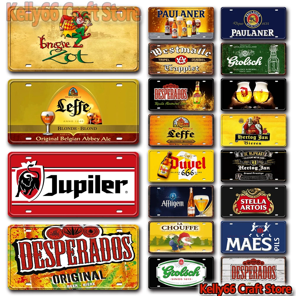 [ Kelly66 ]  Belgian Beer Tin Home Decor Bar Wall Art Painting Metal Sign15*30 CM Size CA-01