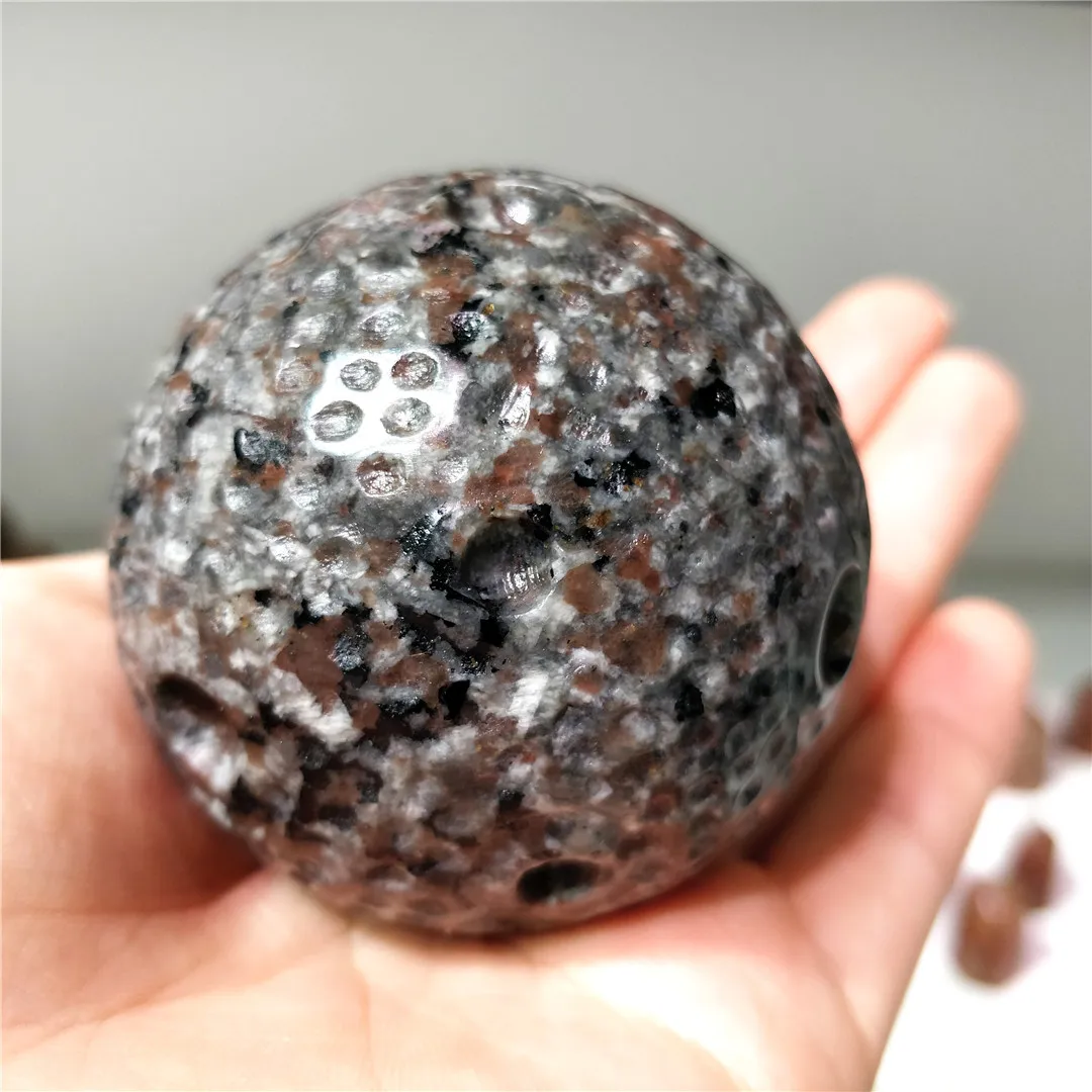 5-9cm Natural Firestone Yooperlite Mineral Quartz Crystal Ball Moonscape Planet Sculpture Carving Sphere Geological Collection