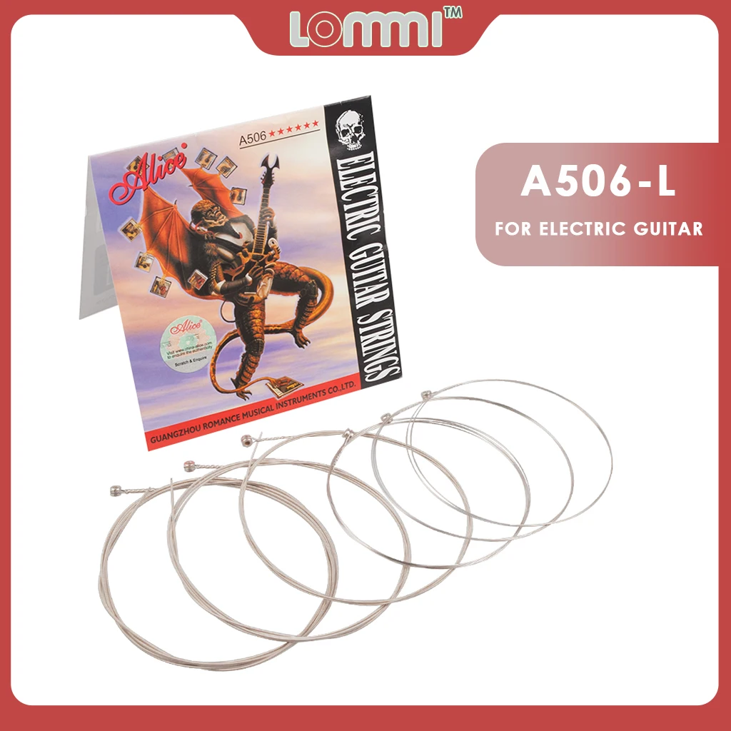 

LOMMI Alice A506-L Electric Guitar Strings .010-.046 Strings Gauge Stainless Steel Core Cupronickel Coated Guitar Accessories