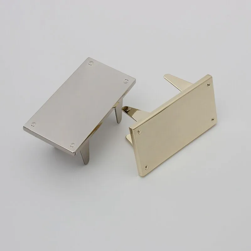 50-100PCS Laser YOUR NAME 45*13MM Metal Label Long Rectangle Purses Label Tags Metal Logo For DIY Handbag Bags Metal Labels