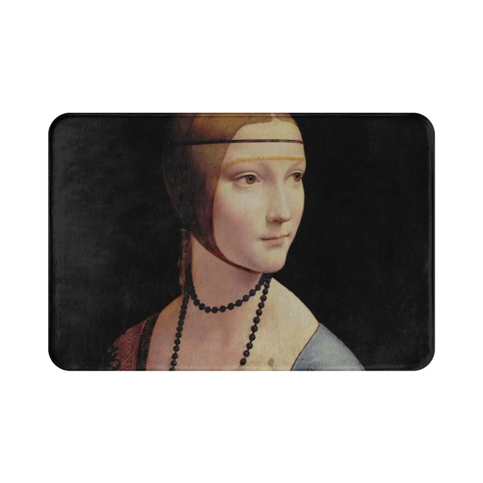 Lady With An Ermine Carpet Mat Rug Cushion Soft Non-Slip Leonardo Da Vinci Davinci Da Vinci Famous Paintings Renaissance