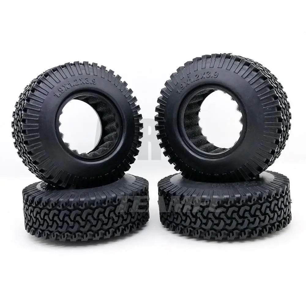 4pcs Rc 1:10 Crawler Beadlock Wheels Tire 1.9 Inch Rubber Wheel Tire 98mm Tyre For Rc Car Tamiya Truck Axial Scx10 D90