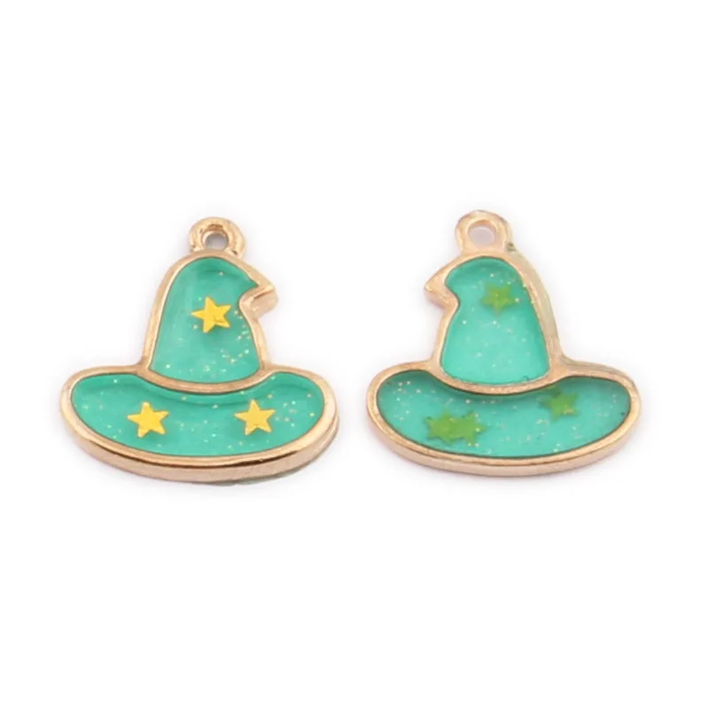 10pcs/Lot 16x20mm Enamel Plated Color Zinc Alloy Cowboy Hat Drop Oil Charms Pendant DIY Handmade Craft For Jewelry Making