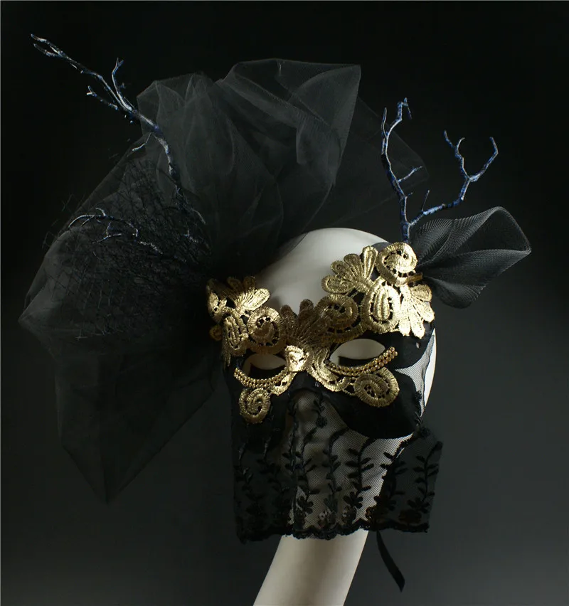 

Antler Stage Mask Sing Bar Nightclub Singer Men And Women Dance Party Halloween Mask