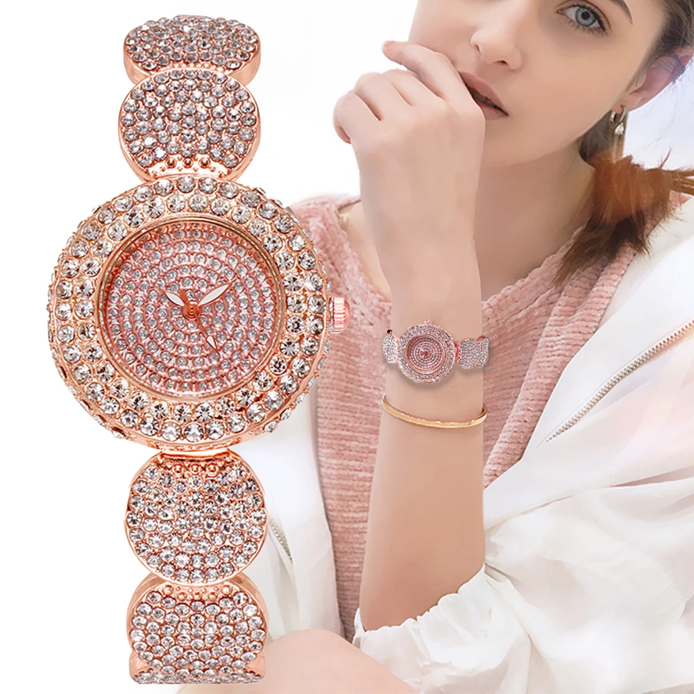 

Fashion Luxury Rhinestone Women Dress Watches Quartz Casual Rose Gold Wristwatch Montre Homme relogio feminino de luxo Relojes