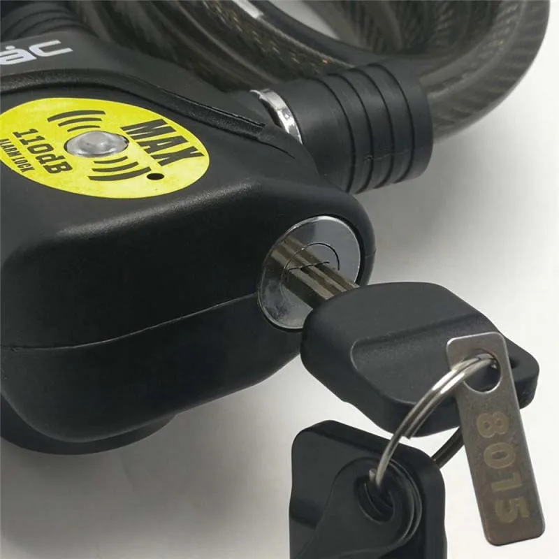 Uillac Anti-Theft Bicycle Lock, 1200mm * 12mm, E-Bike Alarm Cable, MTB Racing, Fixed Gear, High Quality, 110dB