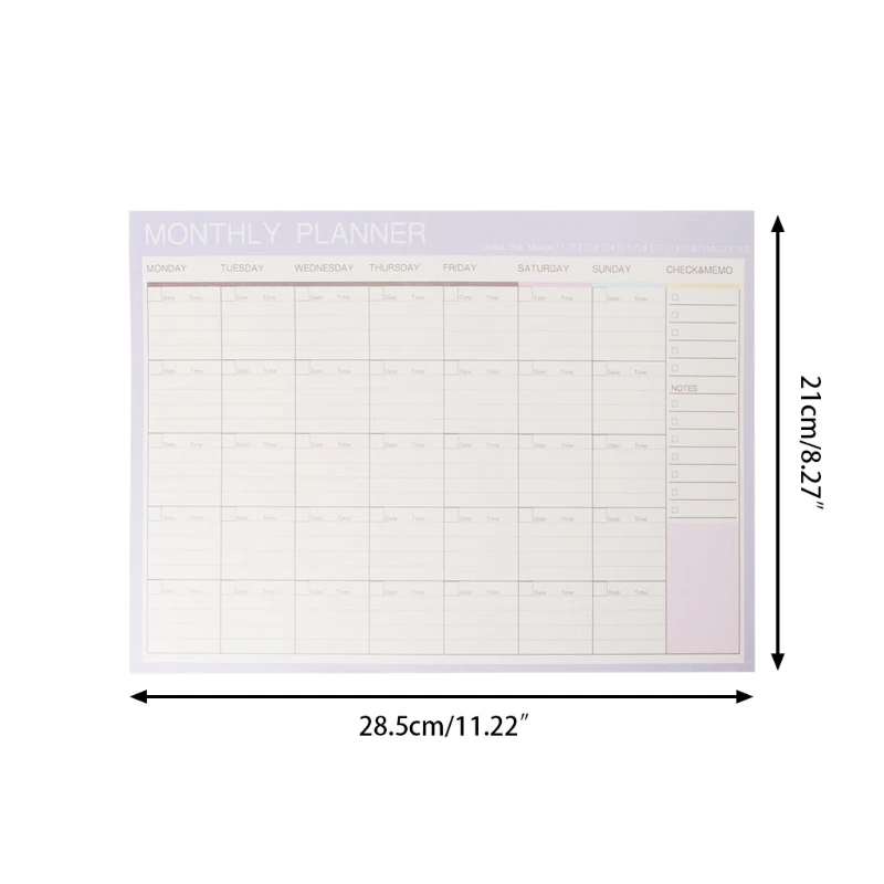 Mensile di Carta Pad 20 Lenzuola FAI DA TE Planner Scrivania Agenda Regalo Scuola di Forniture Per Ufficio