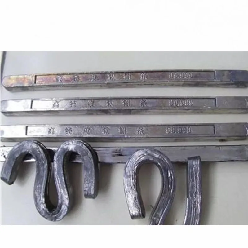 500 กรัม/ชิ้นความบริสุทธิ์ 99.99% ตะกั่ว Pb strip electrolytic soft ตะกั่วเม็ดโลหะตะกั่วยาวบล็อก