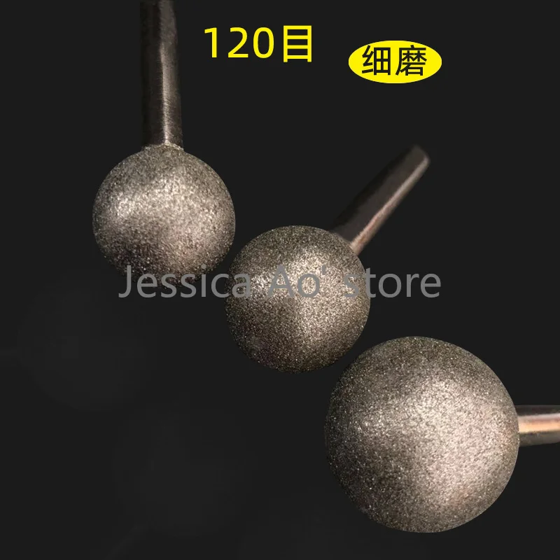 14-30mm 60/120 Grit Fine Sand Ball Diamond Abrasives Electric Grinder Grinding Head Abrasive Stone Grinding Jade Carving Balls