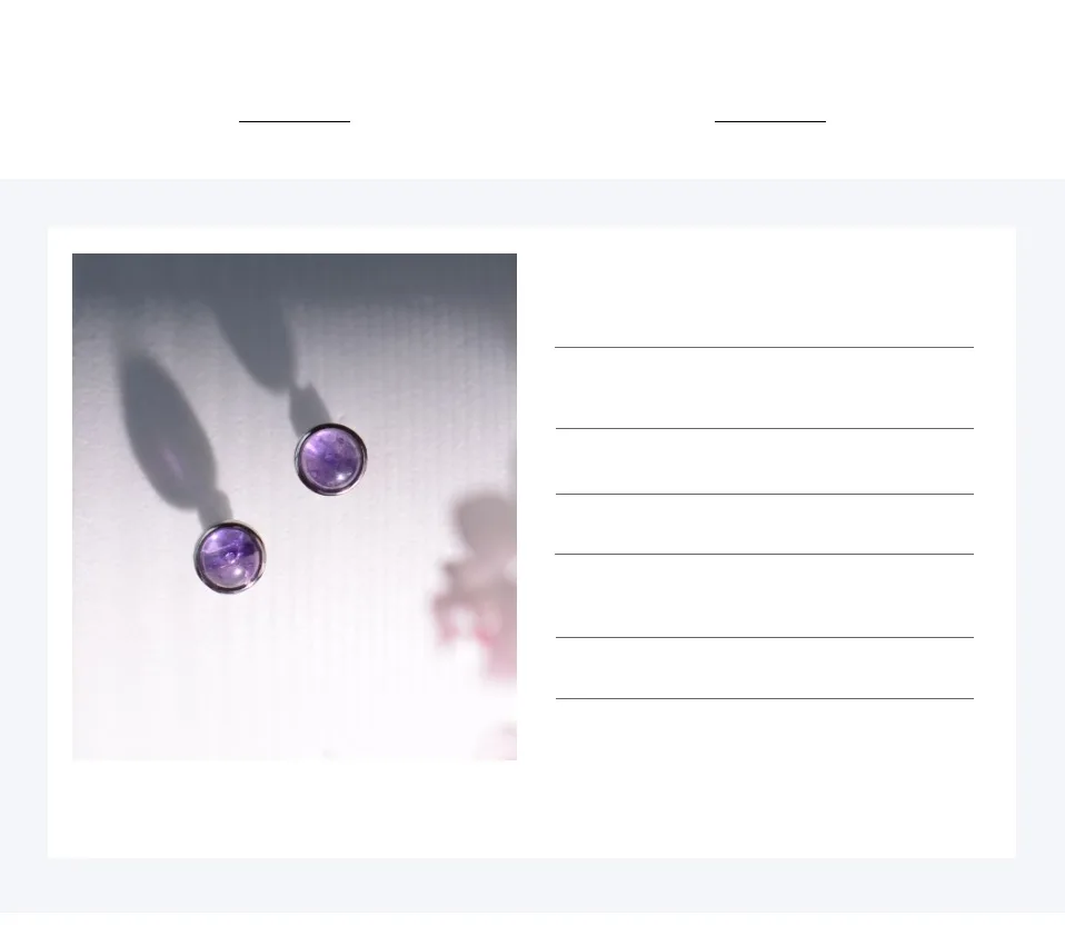 ITSMOS Natürliche Amethyst Lila Ohrringe 925er Silber Edlen Schmuck Runder einfacher Charme Coole Mystery Ohrstecker für Frauen Mädchen Geschenk – Detail 17