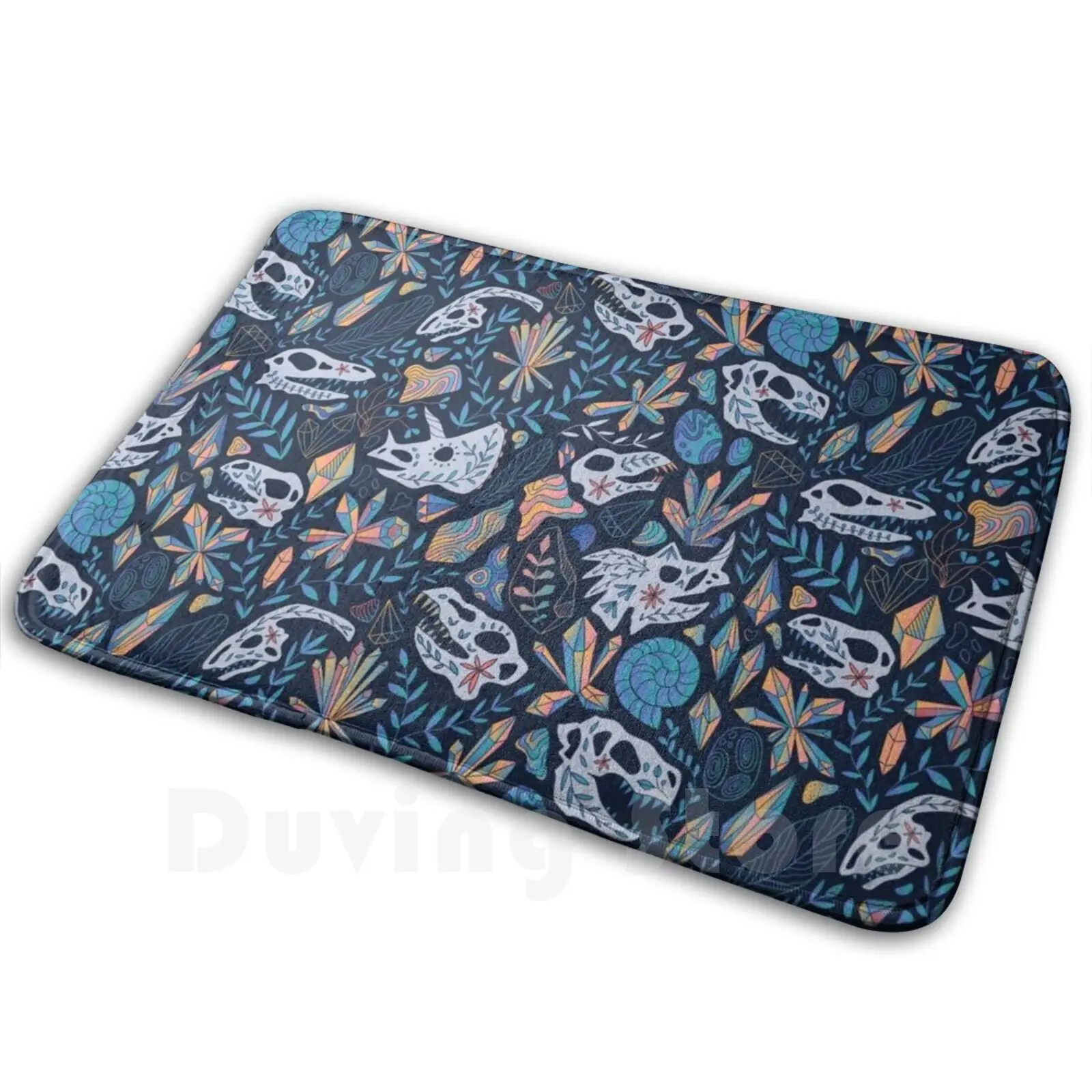 Geology. Crystals. Dinosaurs Skulls. Mat Rug Carpet Anti-Slip Floor Mats Bedroom Dinos Dinosaurs Skull Animals Wild Calaveras