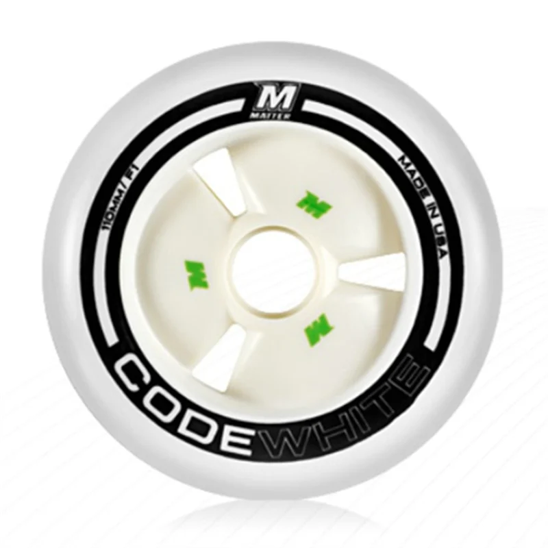 Roue de patins de vitesse en ligne blanche, CODE F1 86A, patins de course professionnels, roulement 110mm 100mm 608, nouvelle Version