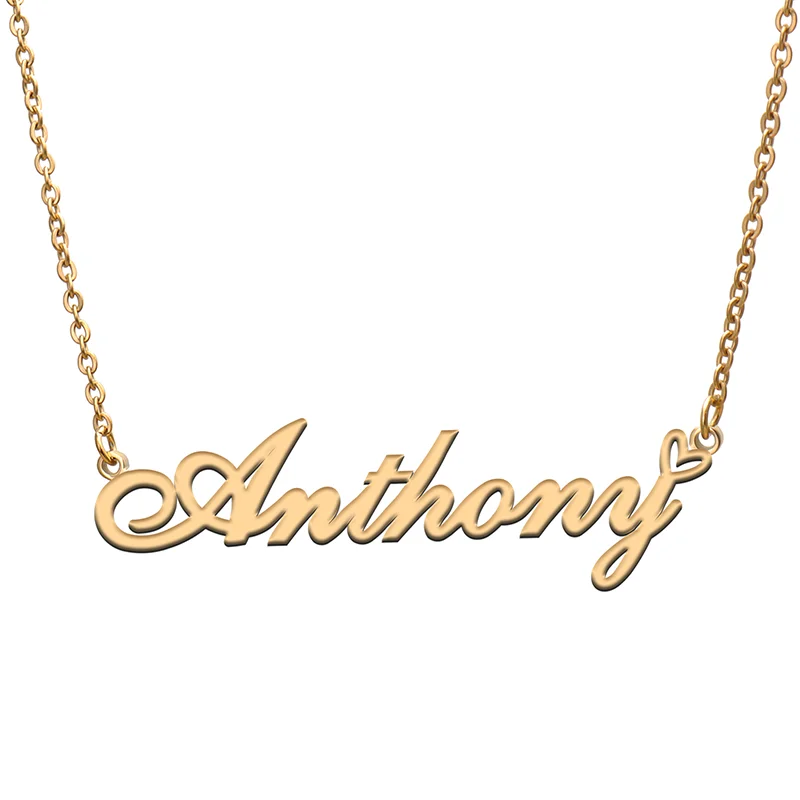 

Anthony Name Tag Necklace Personalized Pendant Jewelry Gifts for Mom Daughter Girl Friend Birthday Christmas Party Present