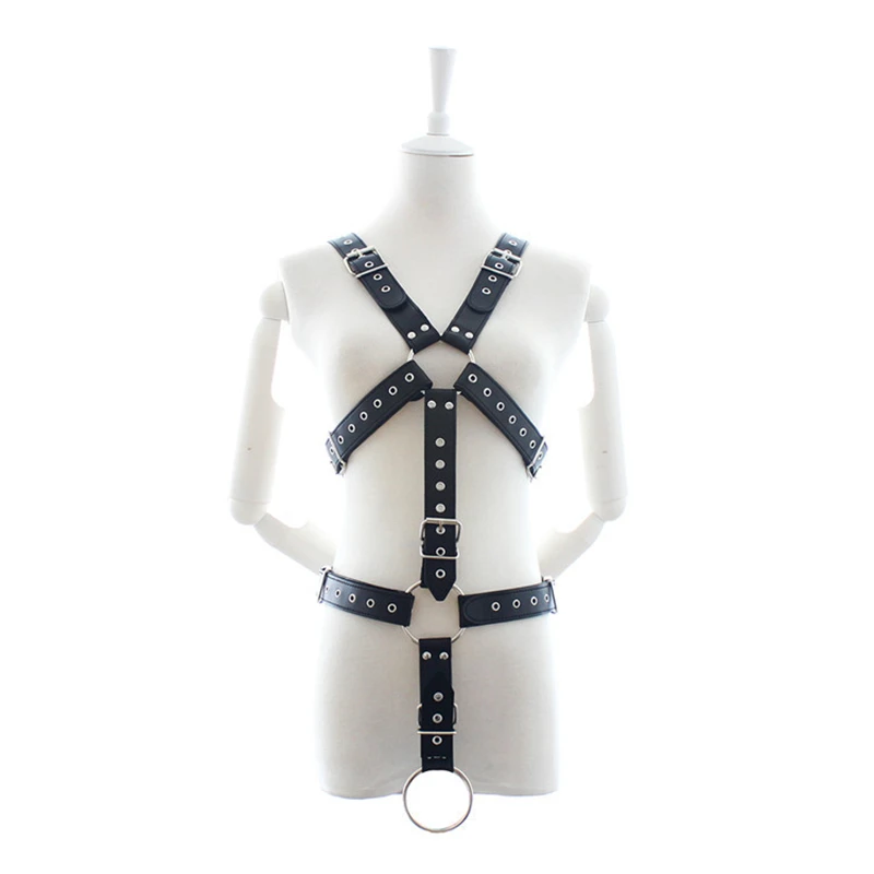 Sexy Gay Full Body Cockstraps Harness Belts Male Leather Lingerie BDSM Chest Harness Men Fetish Gay Bondage Clothes for Sex Game