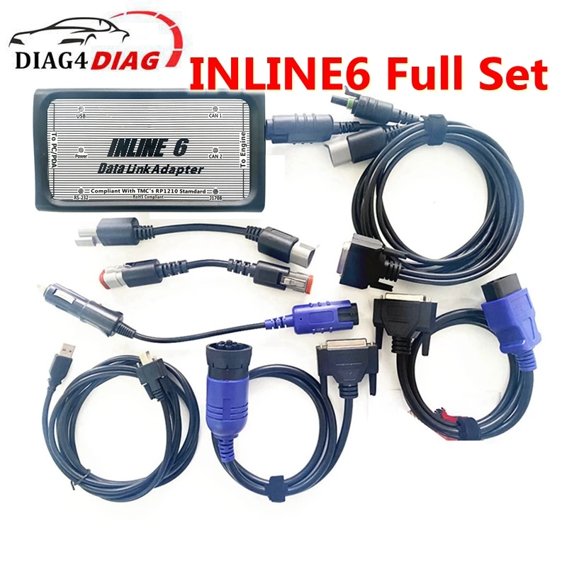 INLINE 6 Data Link Adapter OBD2 Scanner Insite V8.7 INLINE6 For Cummins Heavy Duty Truck Diagnostic Tool