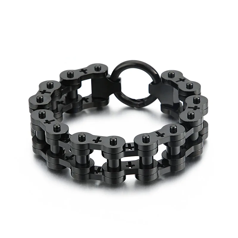 Creative cross cycling chain men's stainless steel bracelet