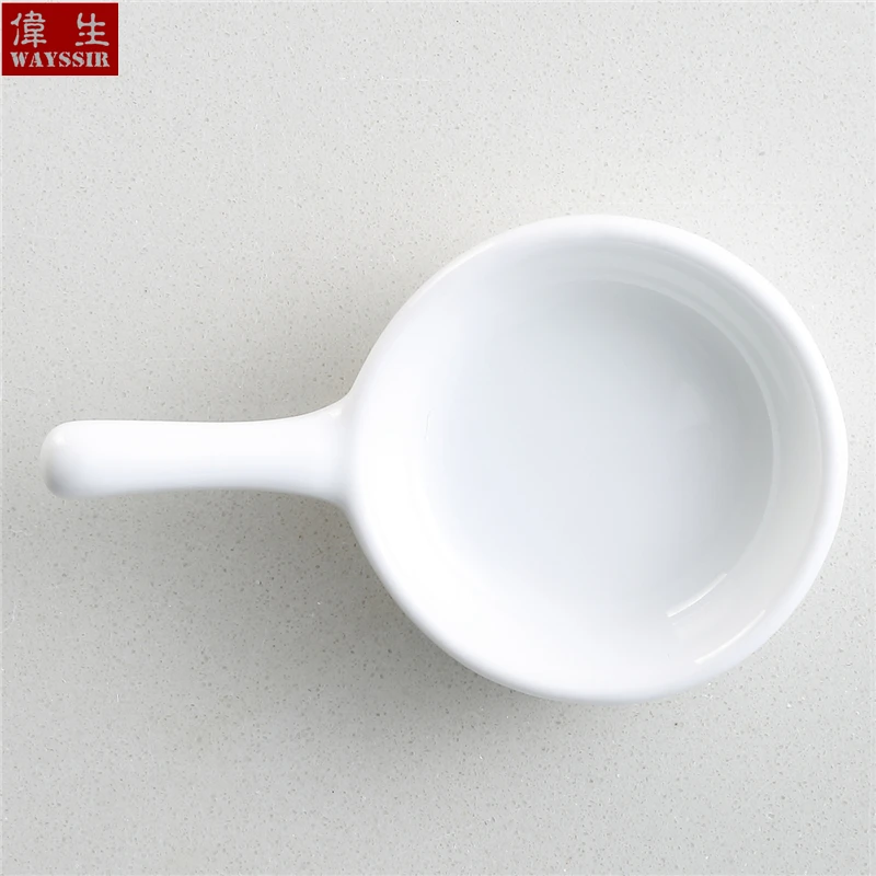 طبق بورسلين أبيض للمطعم، طبق على شكل مقلاة للوجبات الخفيفة، صلصة البوفيه، كعكة، طبق سيراميك، أدوات مائدة واسابي، 6 قطع #4