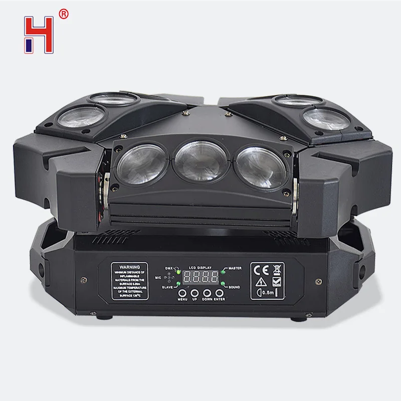 HongYi Stage Lighting 9X12W RGBW 4In1 Moving Head Lyre Beam LED Spider Professional DJ Disco Party Light